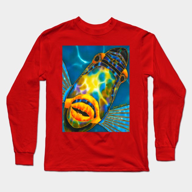 Triggerfish Long Sleeve T-Shirt by Jean-Baptiste Silk Art